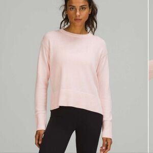 Lululemon Cashlu Boxy Crewneck Sweater Pink Mist M/L